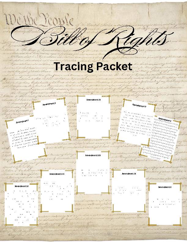 bill-of-rights-printable-tracing-pages-classful for Free Printable Copy Of The Bill Of Rights Bill of Rights Printable Tracing Pages - Classful for Free Printable Copy Of The Bill Of Rights