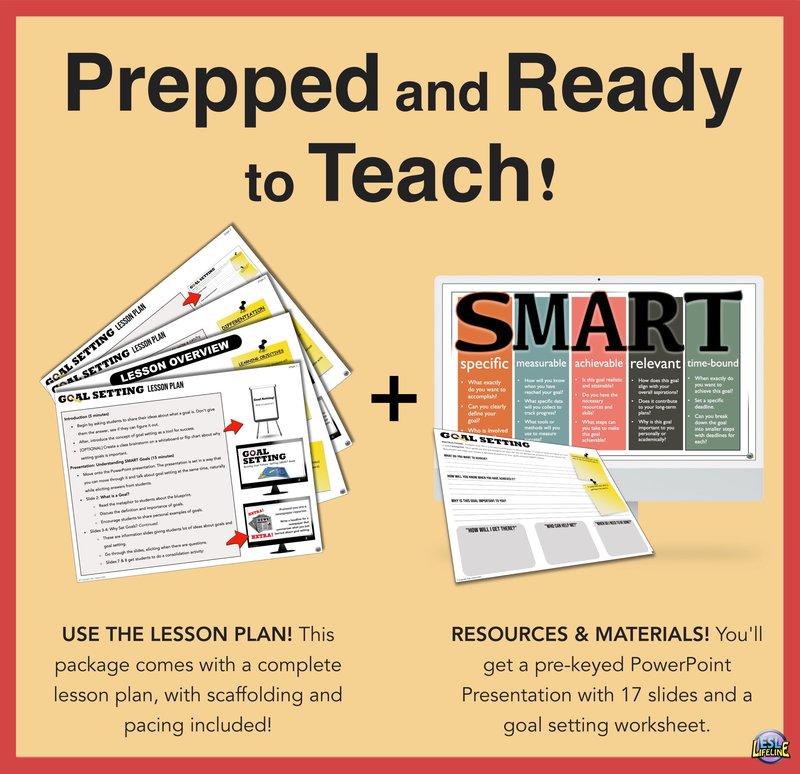 SMART Goal Setting Worksheet and PowerPoint for Middle School - Classful