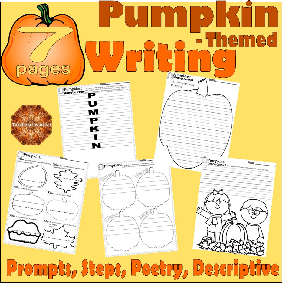 Pumpkin Fall Autumn Halloween Writing Prompts Poetry Key Q's NO PREP ...