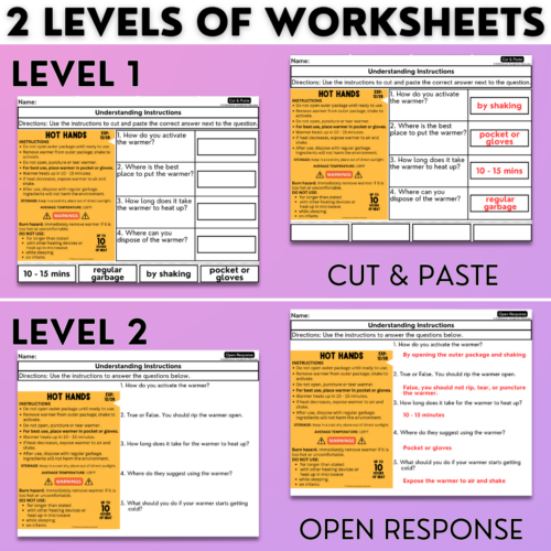 Understanding Instructions 7 - Real-World Reading & Comprehension ...