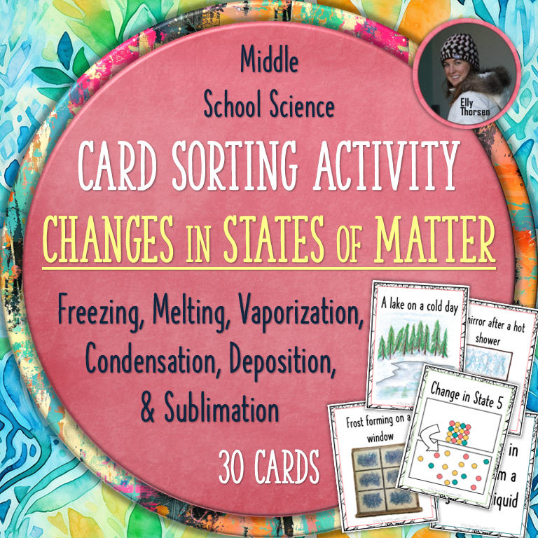 Changes in States of Matter Card Sorting Activity Phase Changes - Classful