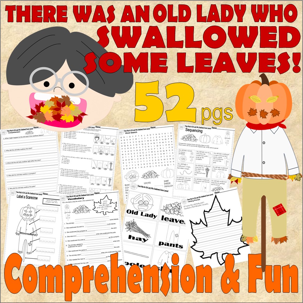 I Know There Was An Old Lady Who Swallowed Some Leaves Read Aloud Book Study Reading