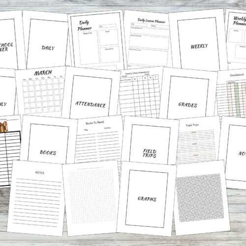 Undated Minimalist Homeschool Planner Printable PDF - Classful