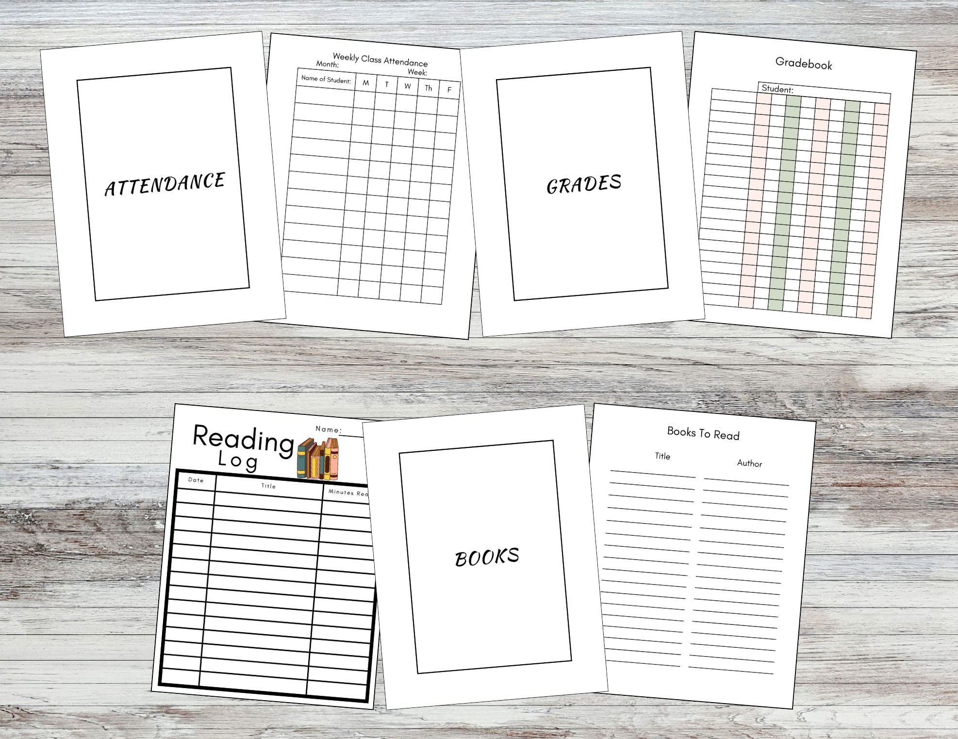 Undated Minimalist Homeschool Planner Printable PDF - Classful