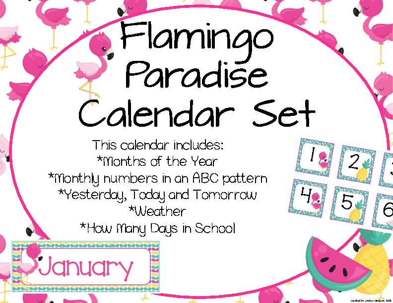 Flamingo Paradise Calendar Set - Classful flamingo-paradise-calendar-set-classful