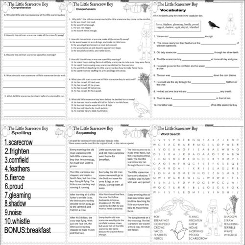 The Little Scarecrow Boy Fall Read Aloud Book Companion Reading ...