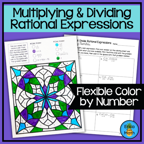 Multiplying & Dividing Rational Expressions Color by Number Activity ...