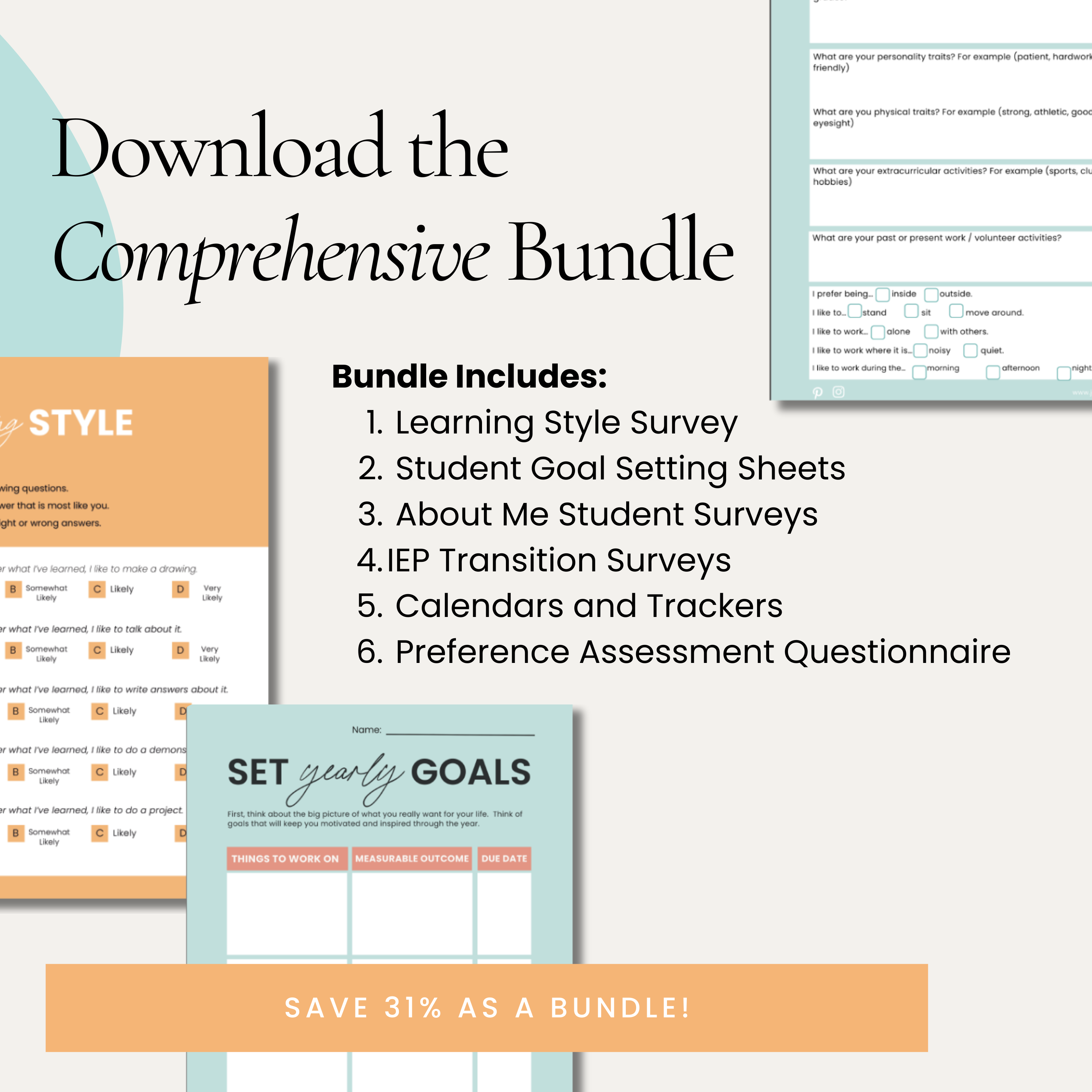 Transition Plan Worksheet Bundle | Transition IEP Worksheets | IEP ...