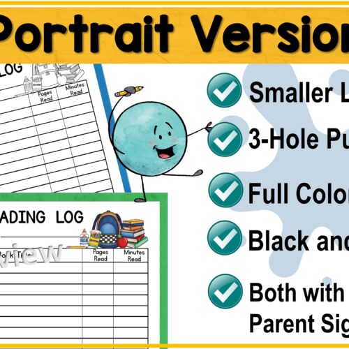 Back to School Reading Log - Printable for Homework Folders - Reading ...