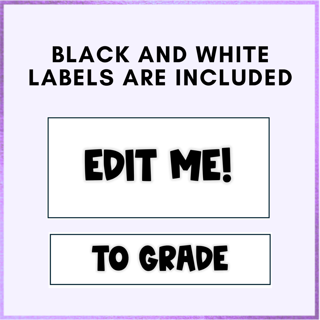 Editable 10 & 12 Drawer Cart Labels | Polka Dot & Black and White ...