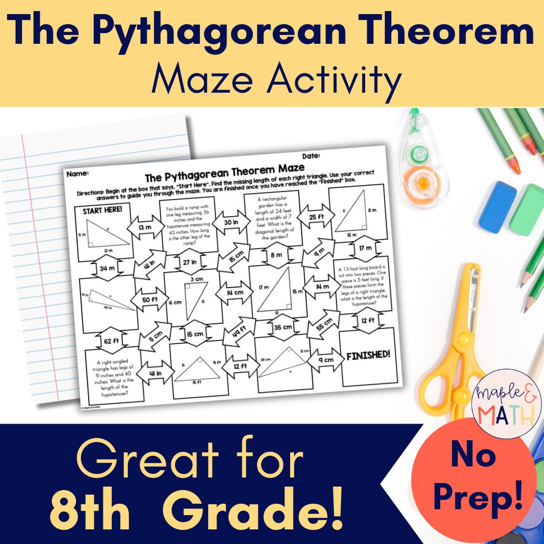 the-pythagorean-theorem-printable-maze-activity-worksheet-8th-grade-classful for Free Printable Pythagorean Theorem Worksheets The Pythagorean Theorem Printable Maze Activity Worksheet 8th Grade - Classful for Free Printable Pythagorean Theorem Worksheets