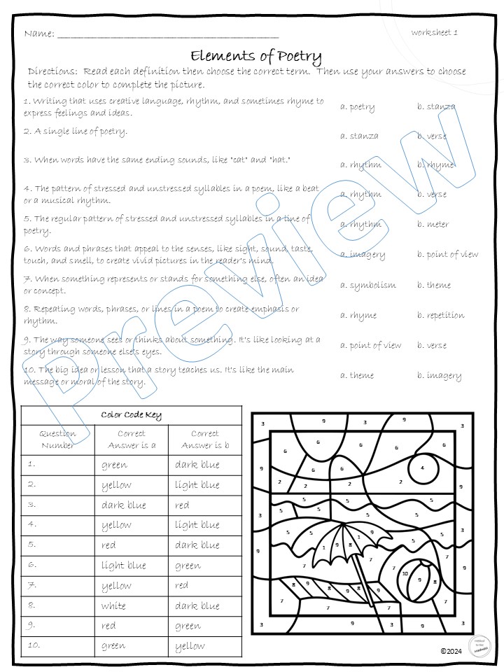 Elements Of Poetry Printables Elements Of Poetry Interactive Notebook
