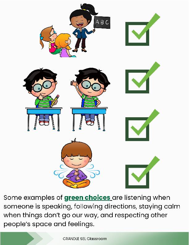 Making Choices Social Story - Choosing Between Red and Green Behavior ...