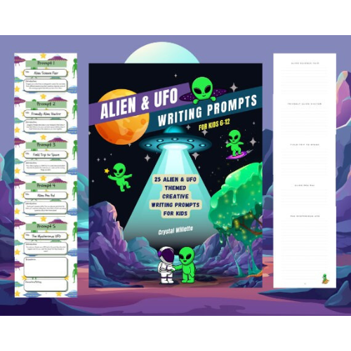 Alien & UFO Writing Prompts- For Kids Ages 6-12 PRINTABLE PDF Creating ...
