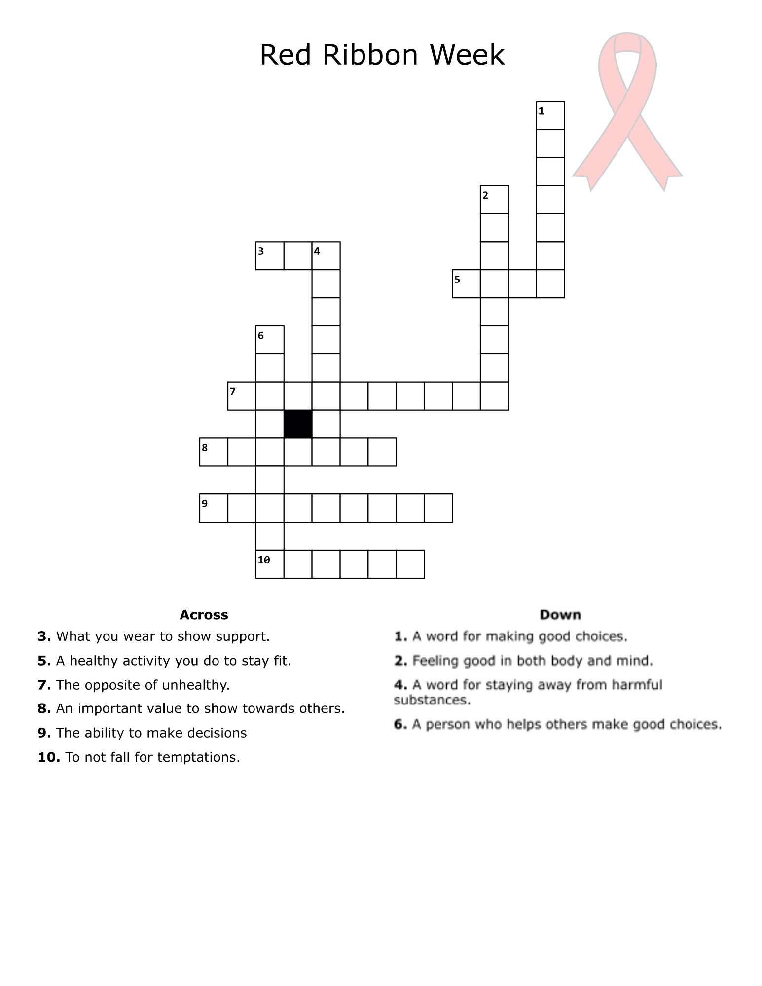 red-ribbon-week-printable-drug-free-word-search-crossword-mad-lib-tracing-activity-pack-classful for Free Printable Red Ribbon Week Worksheets Red Ribbon Week Printable Drug Free Word Search, Crossword, Mad Lib, Tracing Activity Pack - Classful for Free Printable Red Ribbon Week Worksheets