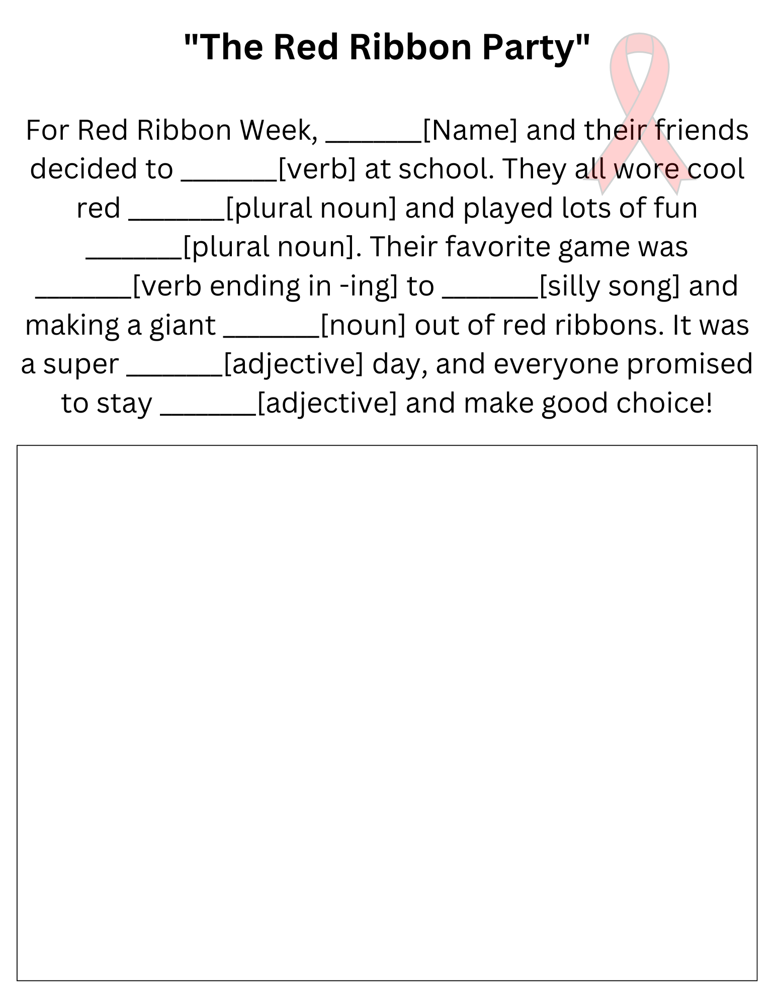 Red Ribbon Week Printable Drug Free Word Search, Crossword, Mad Lib, Tracing Activity Pack - Classful red-ribbon-week-printable-drug-free-word-search-crossword-mad-lib-tracing-activity-pack-classful