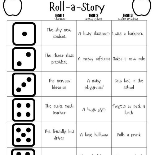 Back to School Roll-a-Story- Elementary Activity for First day/Month of ...