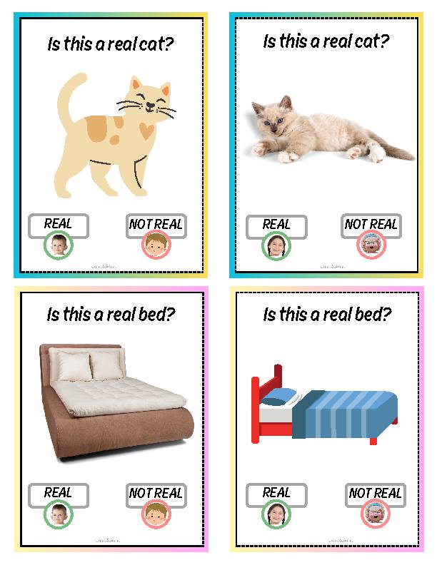 Real or Not Real? Everyday Objects for Kids with Autism 40 Visual cards ...
