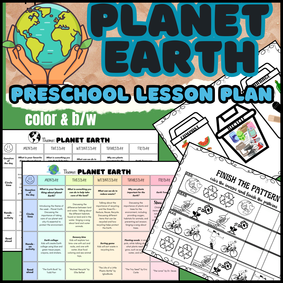 PLANET EARTH- Preschool Weekly Lesson Plan - Classful