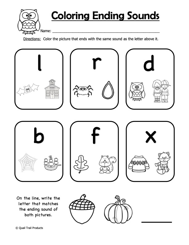 Kindergarten Ending Sounds Worksheets CVC Words Beginning And Ending