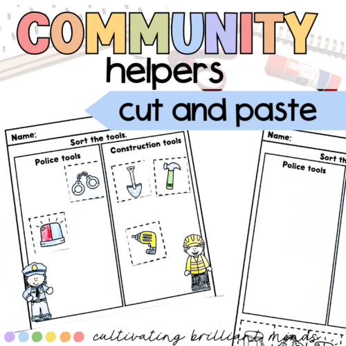 Community Helpers Cut and Paste Worksheets | Tools | Kindergarten, 1st ...