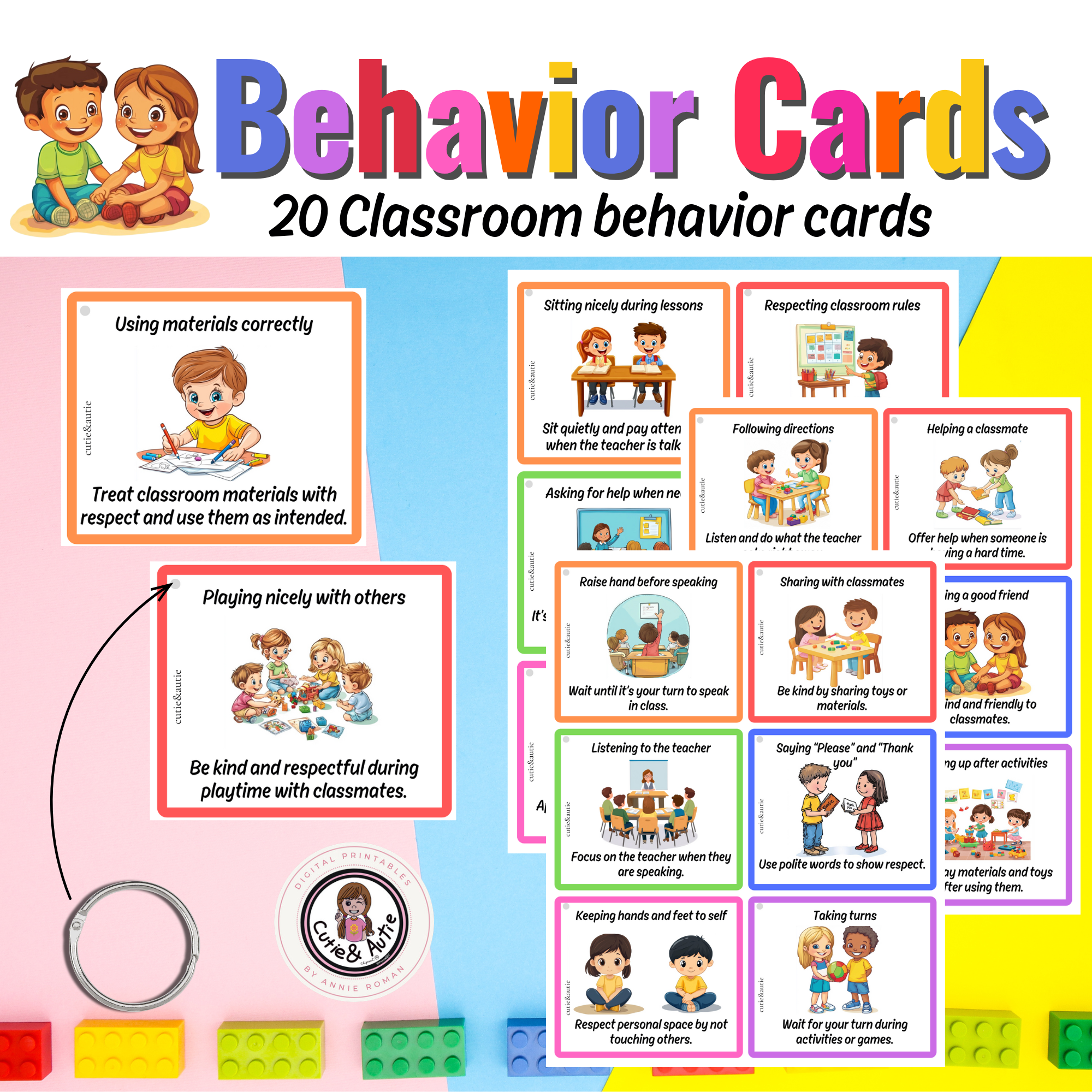 Classroom Behavior Rules Flashcards 20 Visual Cards for Teaching Good Behavior - Classful classroom-behavior-rules-flashcards-20-visual-cards-for-teaching-good-behavior-classful