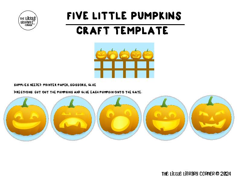 five-little-pumpkins-craft-template-classful for Free Five Little Pumpkins Printable Five Little Pumpkins Craft Template - Classful for Free Five Little Pumpkins Printable