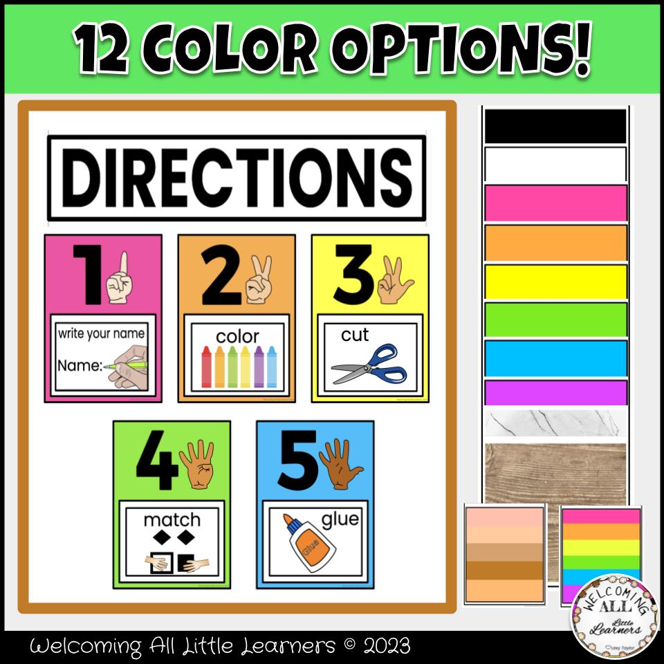 Visual Picture Step Direction Cards Made Easy- ASL & Helpful Classroom ...