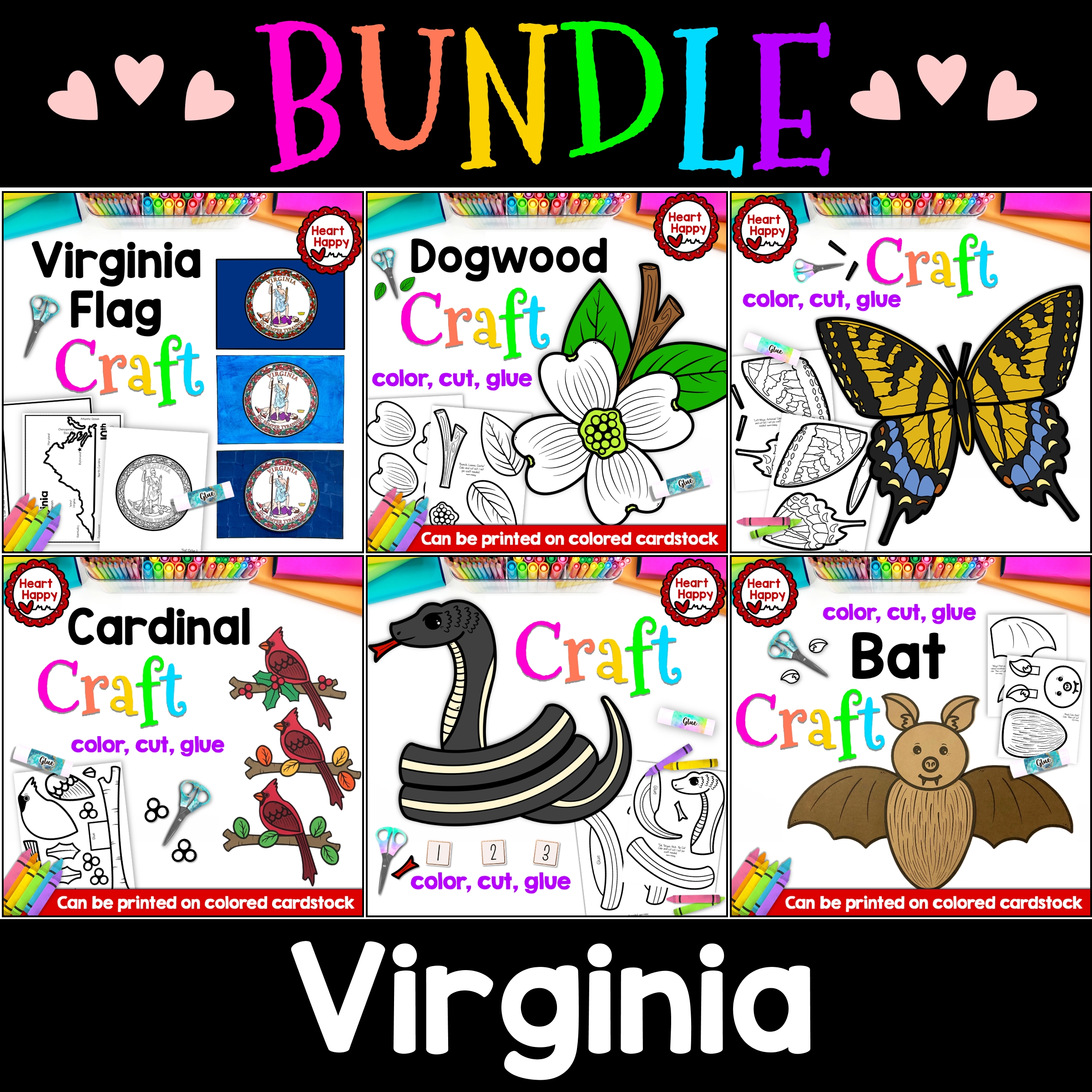 Virginia State Symbols Craft BUNDLE - Classful