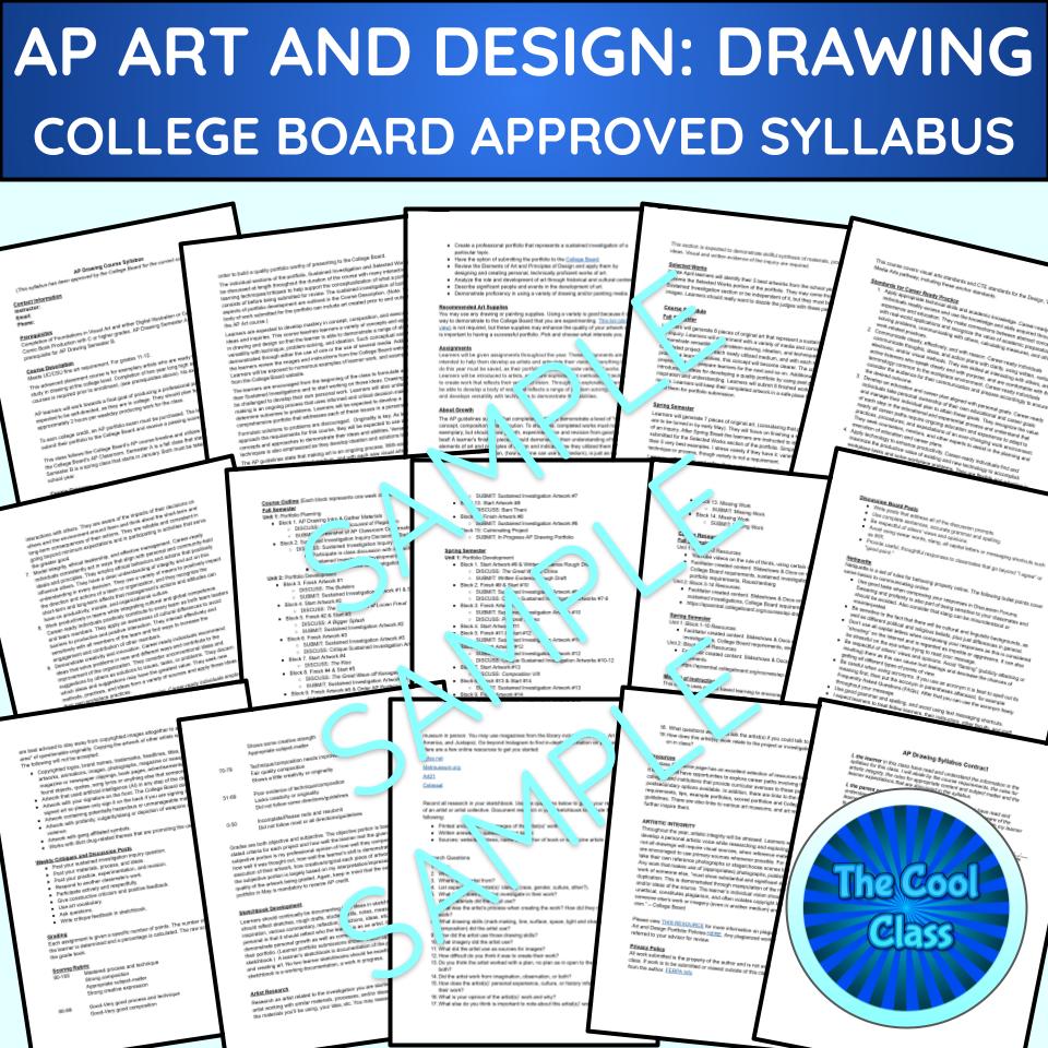 AP Drawing Editable Syllabus + Contract College Board APPROVED - Classful