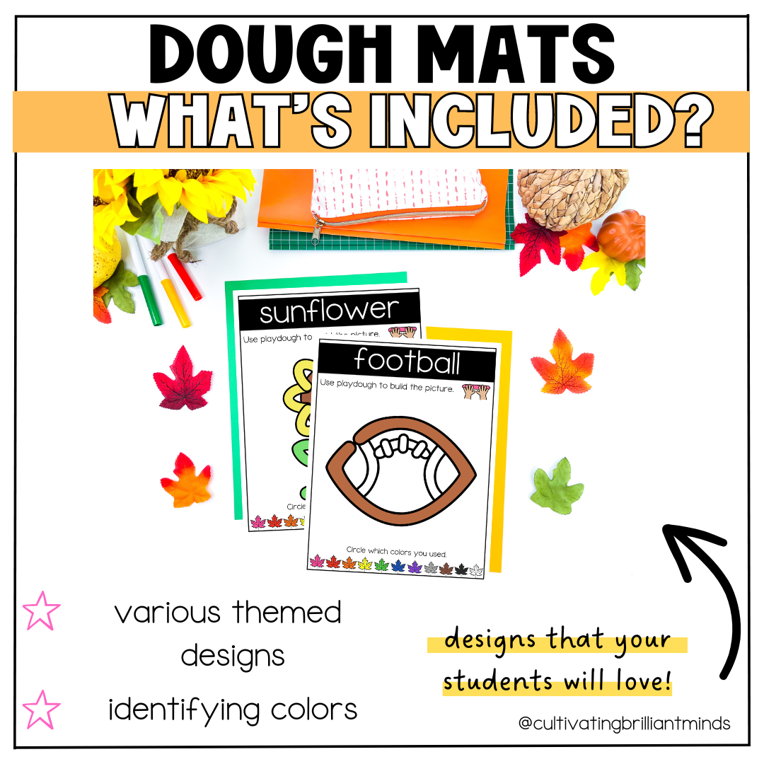Fall Dough Mats | Fine Motor Skills | Playdough Activities | Centers ...