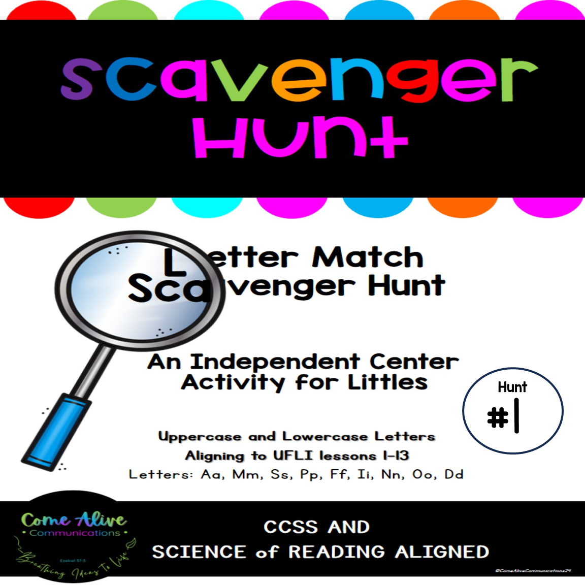 Uppercase and Lowercase Letter Match Hunt #1 Independent Center PK, K, 1st