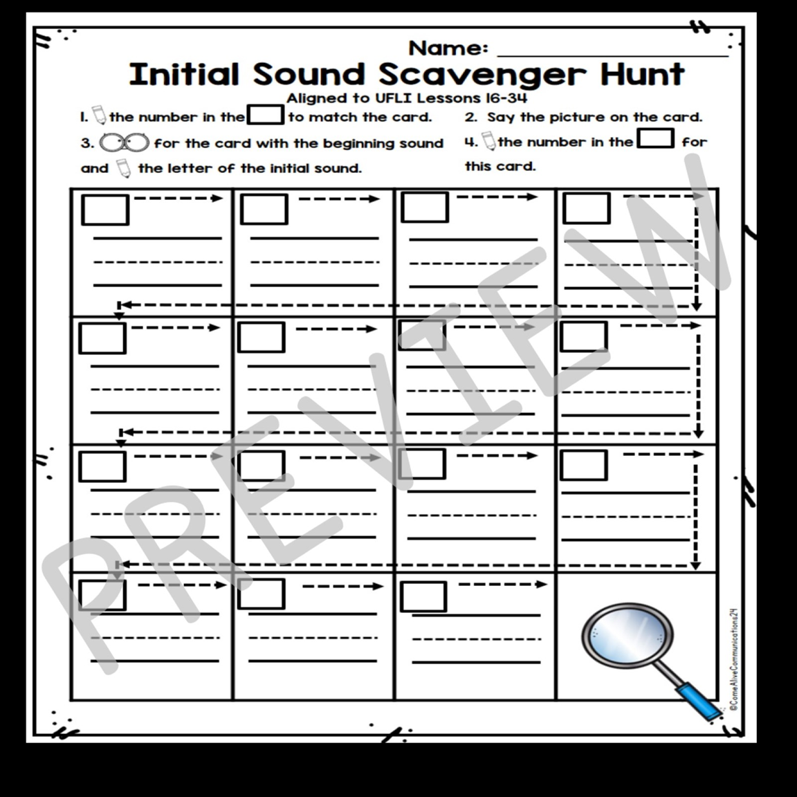 Initial Sound Scavenger Hunt #4- Phonics Activity for Letter and Sound ...