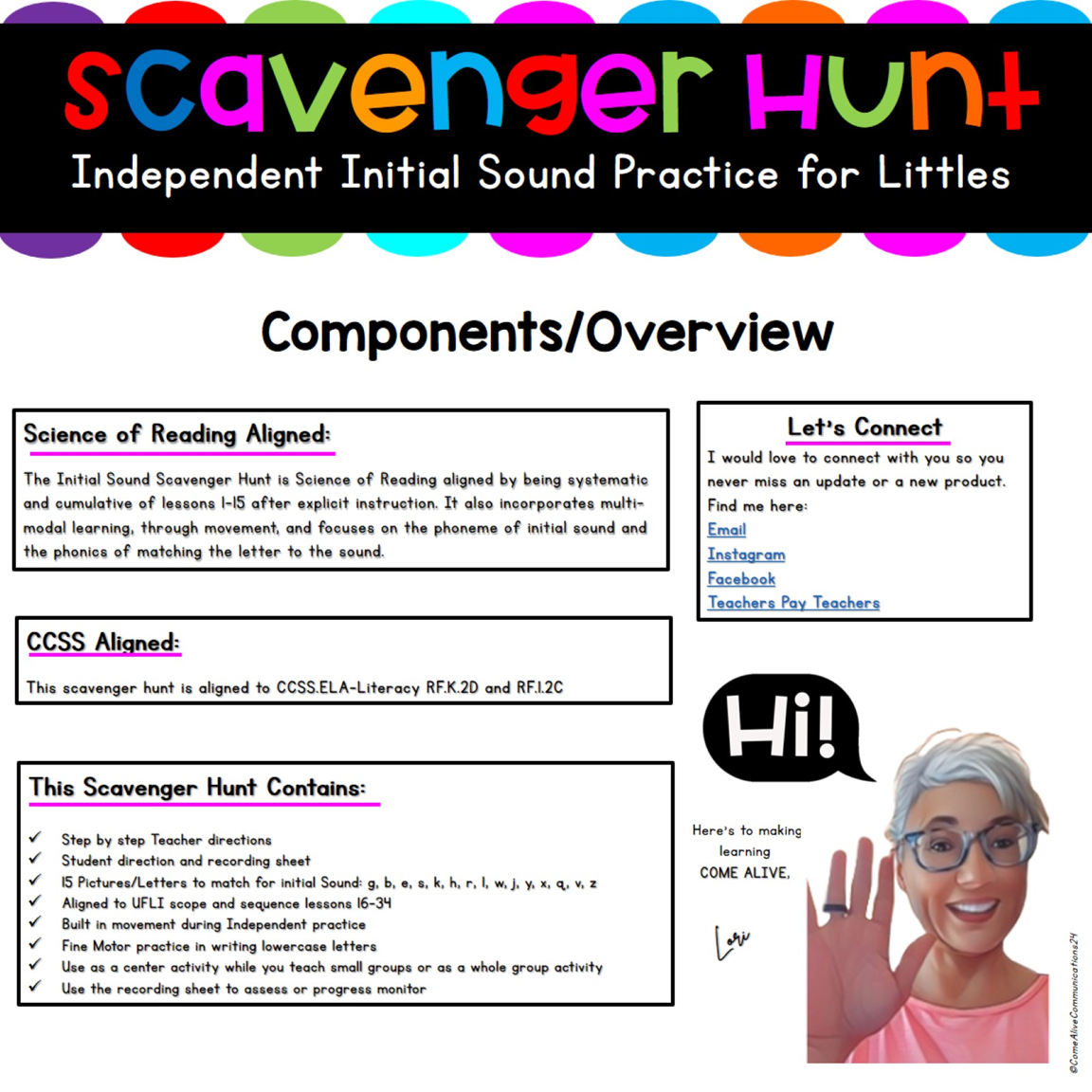 Initial Sound Scavenger Hunt #4- Phonics Activity for Letter and Sound ...