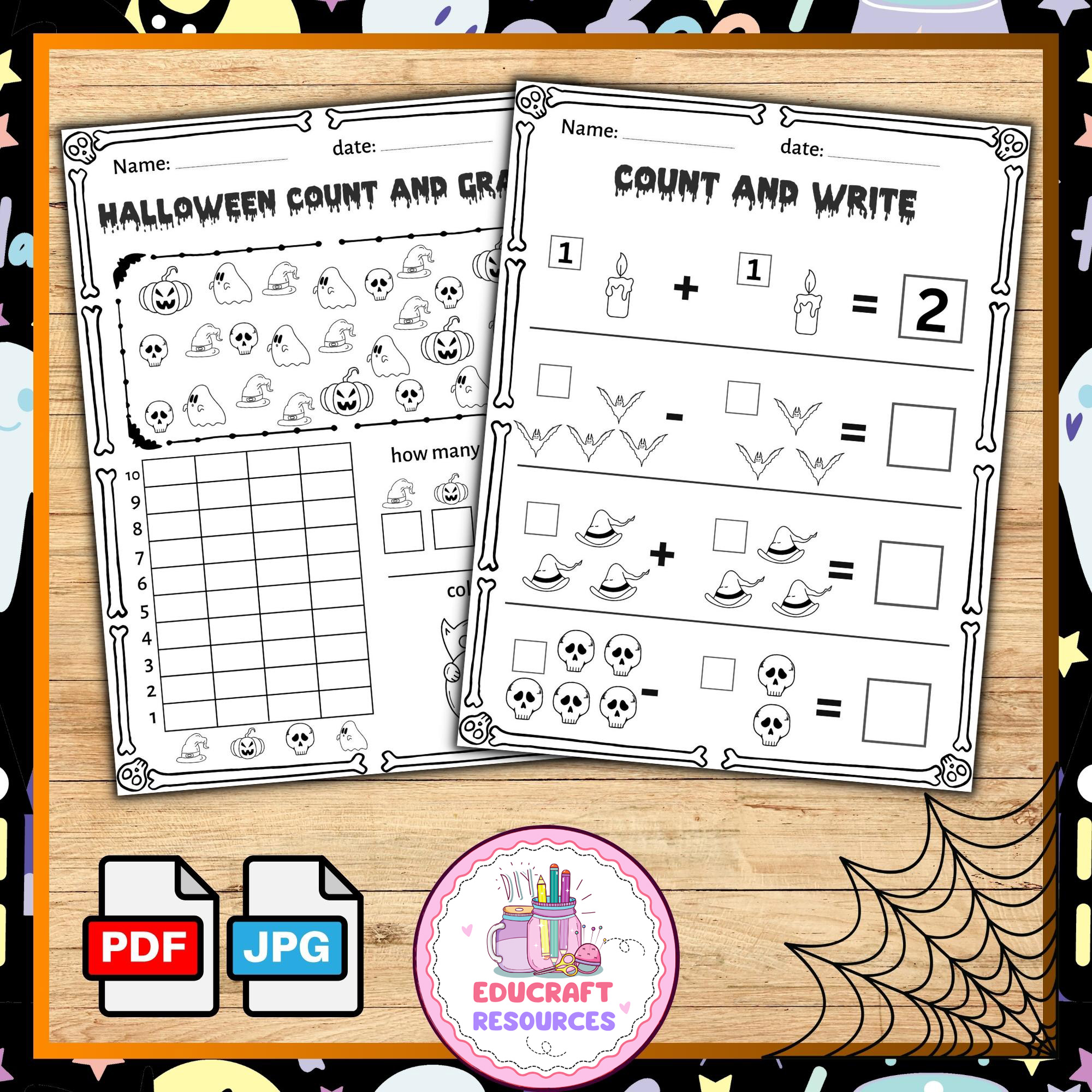 Halloween Math Worksheets | October Color\u0026Count Activities | Halloween  Resources - Classful, image size:2000x2000