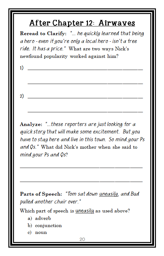 Frindle Worksheets Frindle | Activities And Projects – Nothing But