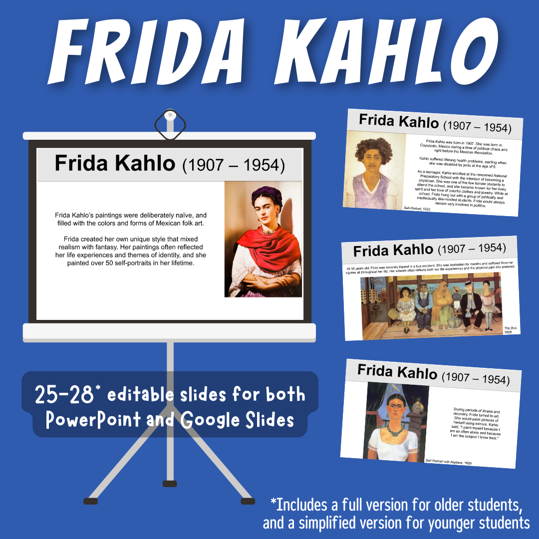 Frida Kahlo PowerPoint and Google Slides - Classful