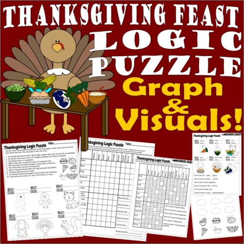 Thanksgiving Logic Puzzle Critical Thinking Skills Graph Visuals math ...