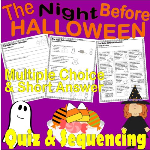 The Night Before Halloween Reading Comprehension Quiz & Story ...