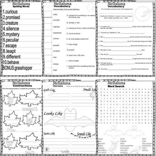 Stellaluna Read Aloud Book Study Companion Reading Comprehension ...