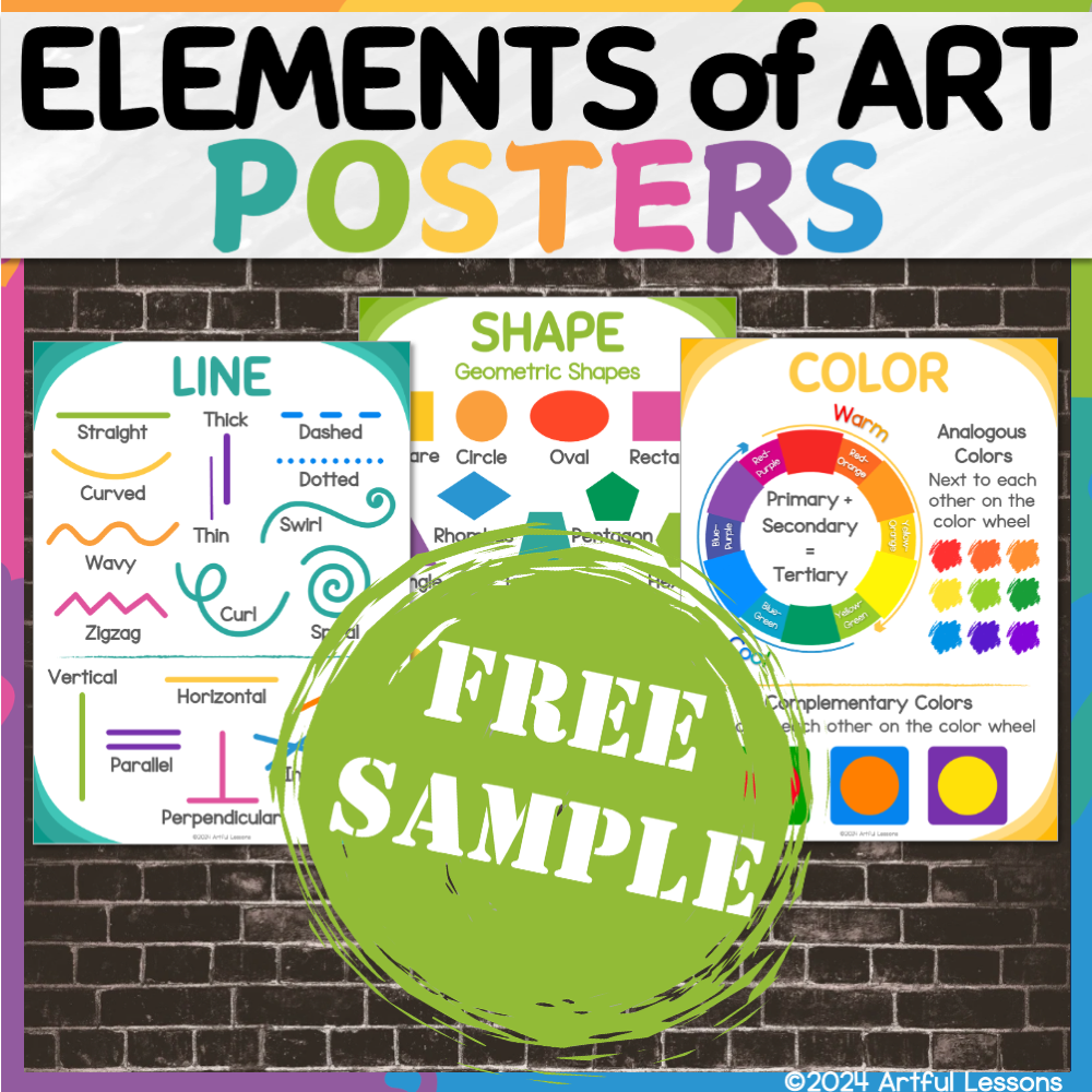 ELEMENTS of ART Posters Elementary Art Curriculum 3rd-5th, Grade - FREE SAMPLE - Classful for Elements Of Art Free Printables