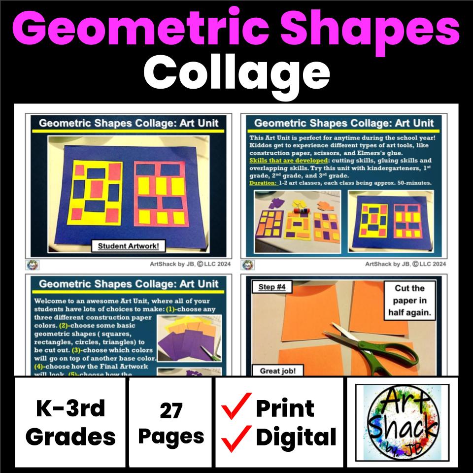 Collage Art- Geometric Shapes. Fall/Autumn. - Classful