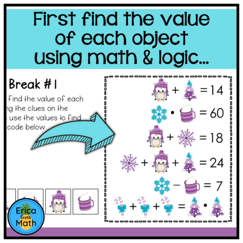 Math Logic Puzzle Activity for Winter Brain Break - Classful