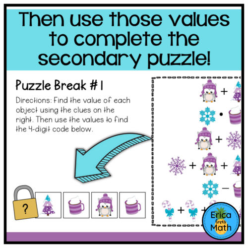 Math Logic Puzzle Activity for Winter Brain Break - Classful