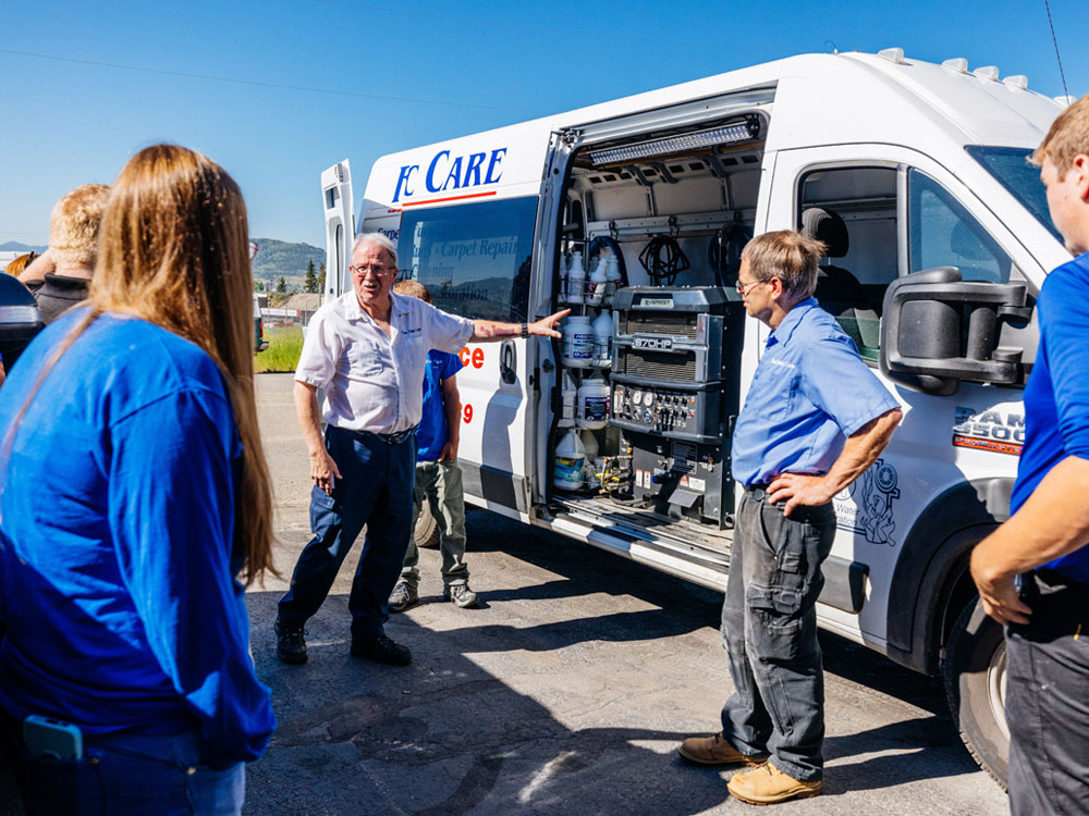 Carpet cleaning van with professional equipment for residential service in Whitehall MT