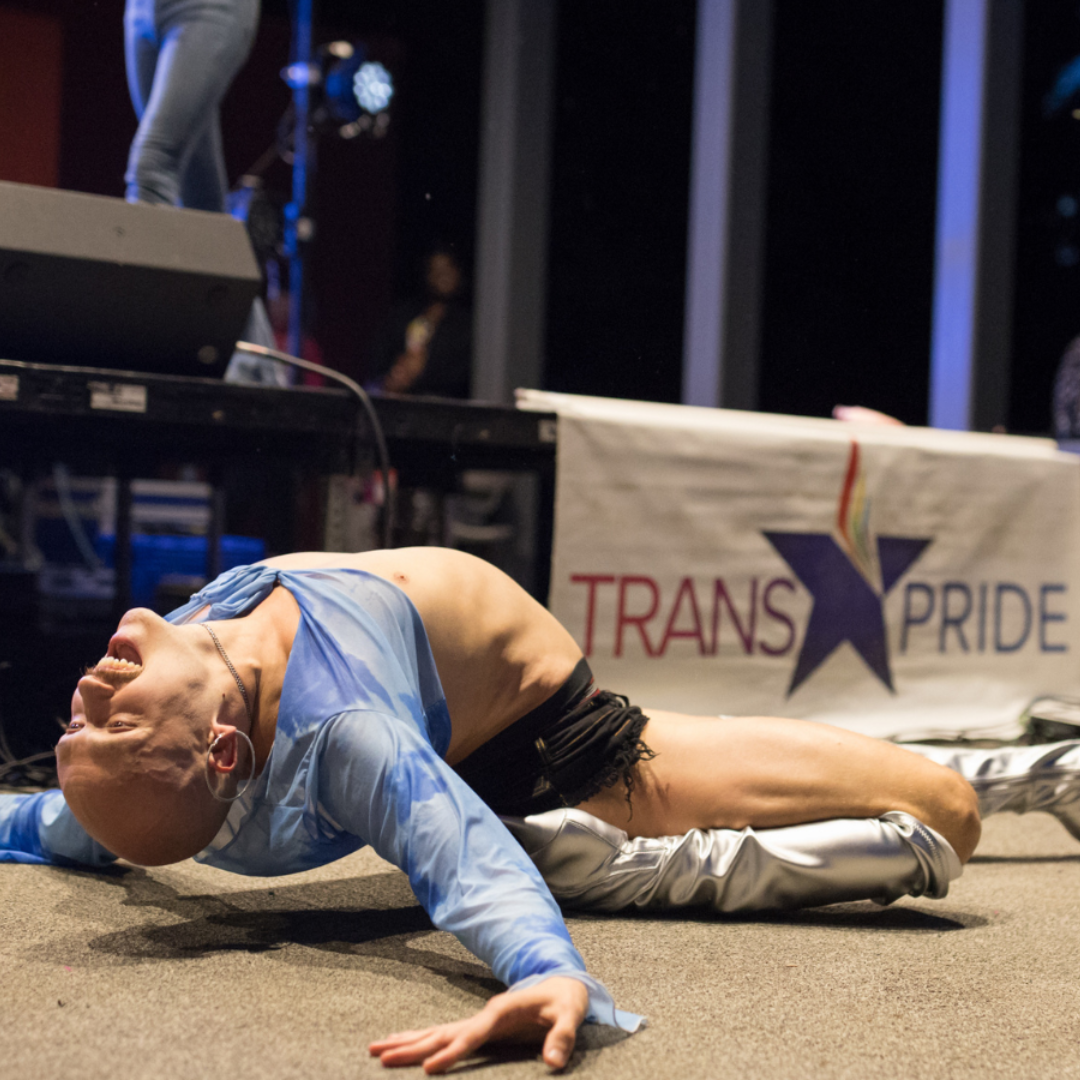 A crowd at the annual Trans Pride march