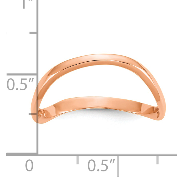 10K Solid Rose Gold Wave Thumb Statement Ring - Picture 26 of 58