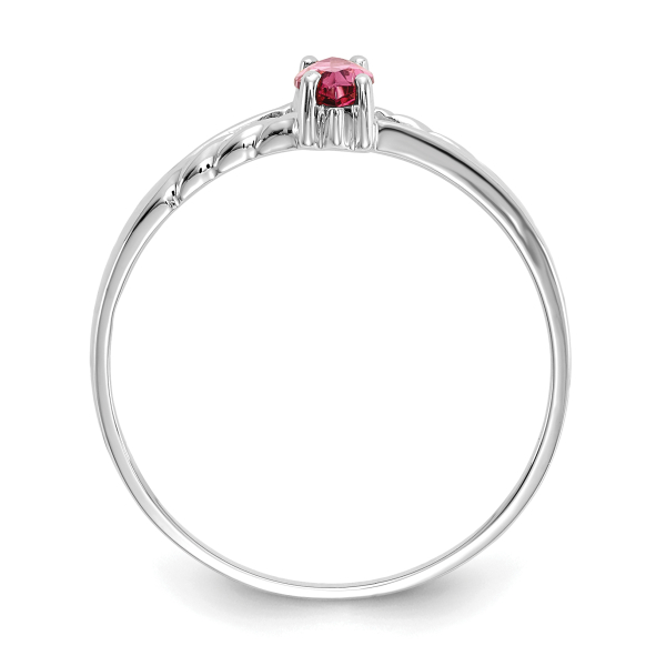 10K White Gold Pink Tourmaline Ring Gemstone Band October Birthstone Jewelry - Picture 11 of 80