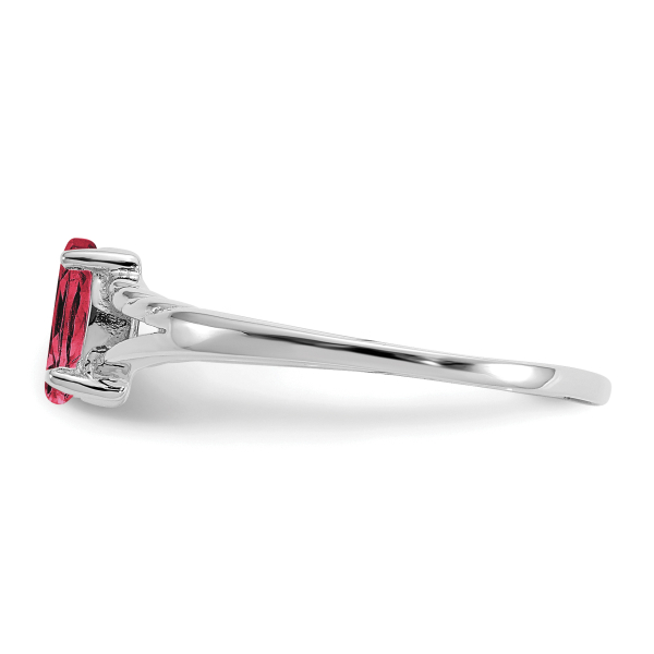 10K White Gold Pink Tourmaline Ring Gemstone Band October Birthstone Jewelry - Picture 12 of 80