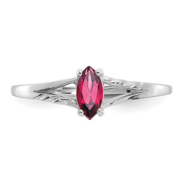 10K White Gold Pink Tourmaline Ring Gemstone Band October Birthstone Jewelry - Picture 13 of 80
